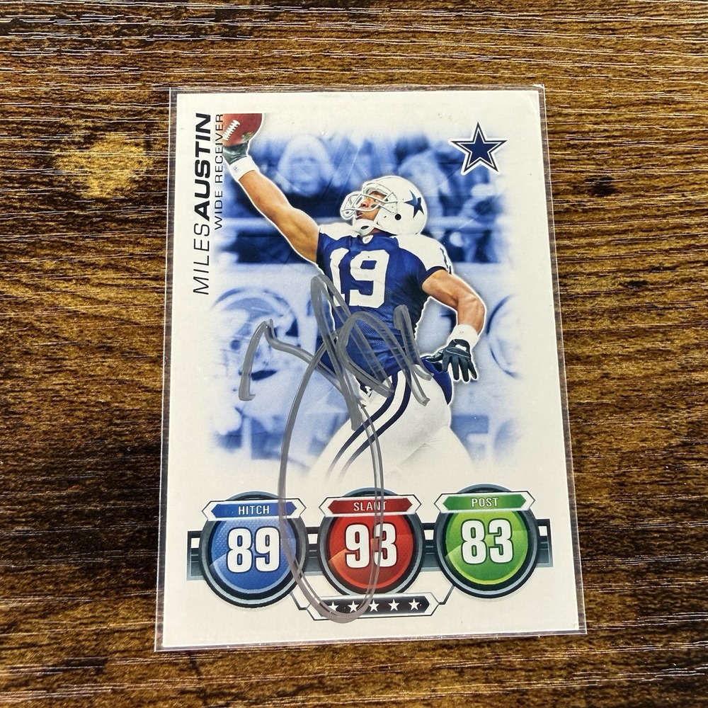 Miles Austin Signed 2010 Topps Attax Cowboys Card Autograph No COA